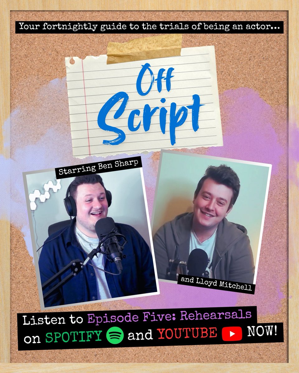 MinorSpillage's tweet photo. Off Script is back! This week Ben and Lloyd discuss rehearsals, what’s the best meal to eat before a show and… reindeers going to war?

Listen to the episode now on Spotify, and YouTube tomorrow morning - LINKS IN BIO!

#performance #podcast #acting #career #voicework https://t.co/kpRW5zs27M