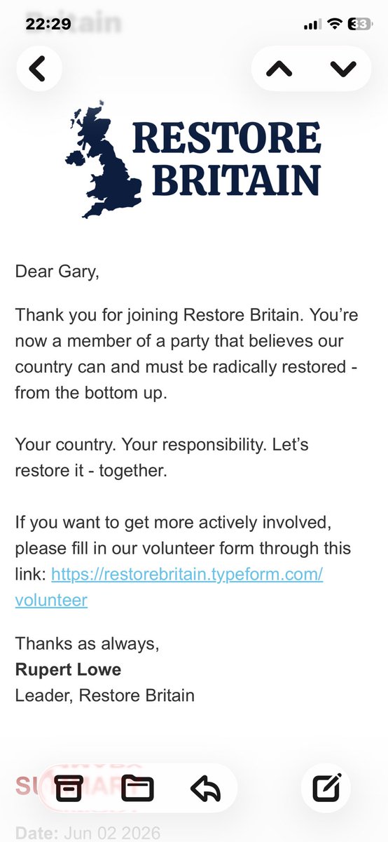 gary23557's tweet photo. Proud to say I want our country back, and joined Restore https://t.co/SNEqAUfENa