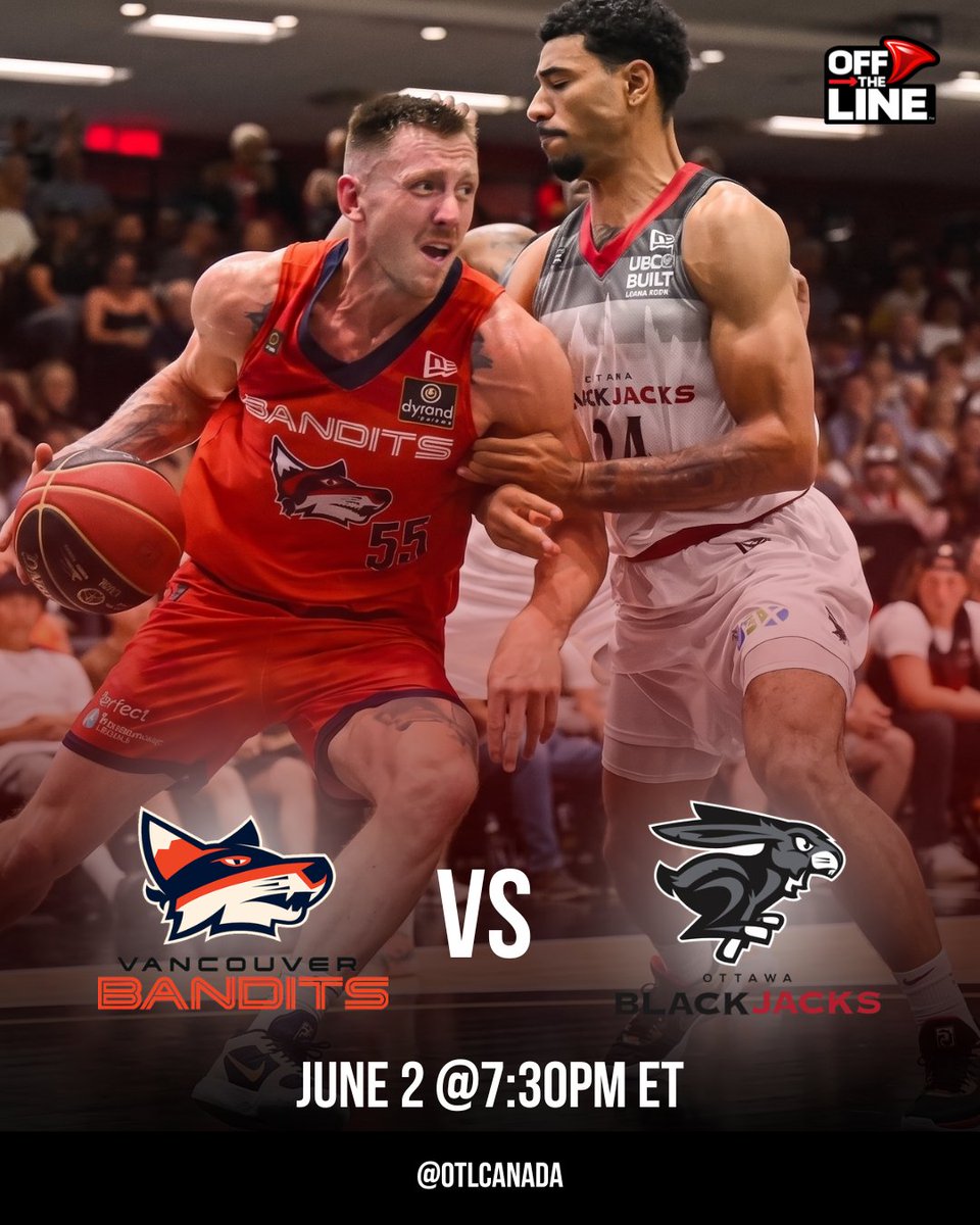 OTLcanada's tweet photo. The Vancouver Bandits and the Ottawa BlackJacks face off tonight at 7:30 PM ET! 

Who are you rooting for in this matchup? 🏀

#CEBL #VancouverBandits #OttawaBlackJacks #Basketball #GameDay #OffTheLine https://t.co/KQJMV4CoNH