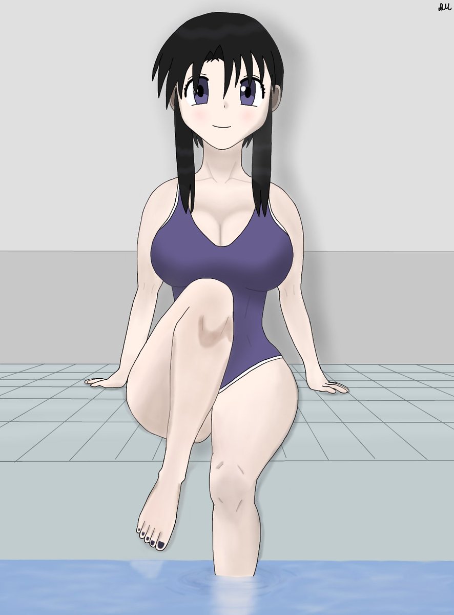 A drawing I made of Nyamo Kurosawa in the pool #AzumangaDaioh