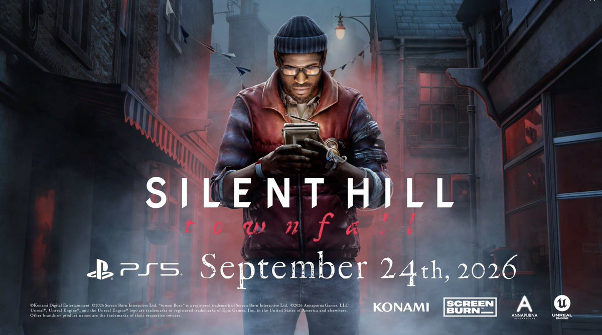 RealDannyB's tweet photo. “Silent Hill: Townfall” fresh off its ESRB rating this morning, set to release September 24, 2026. https://t.co/khJ3JKAolr