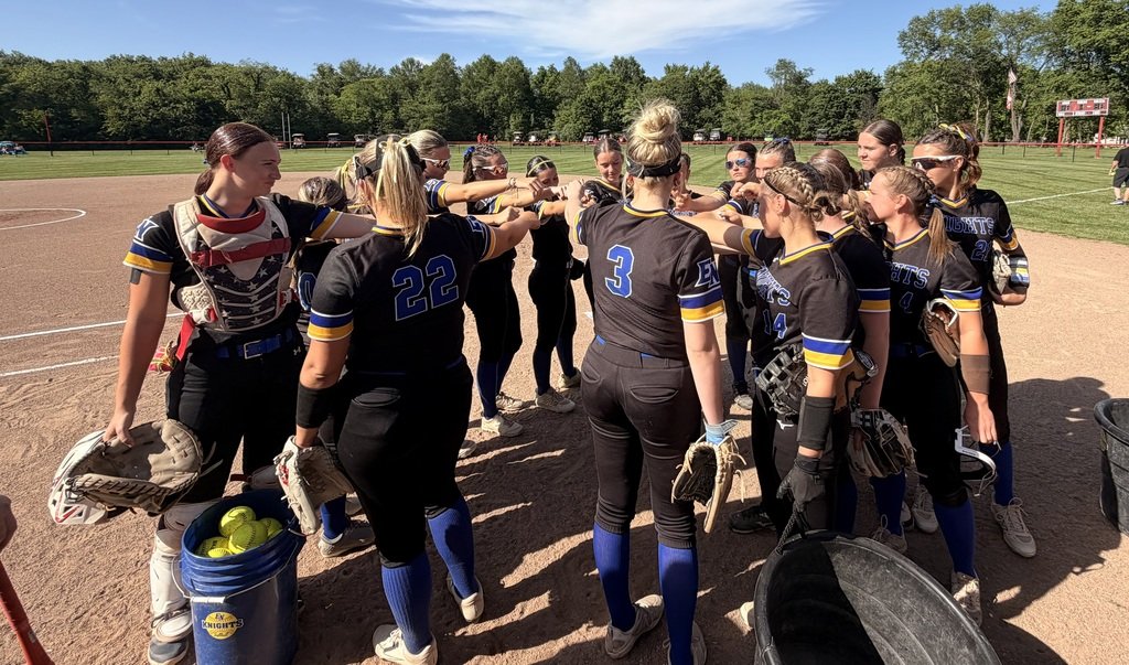 ENKnights's tweet photo. Let’s GO!! Lady Knights are ready to take on Mississinea for the Softball Regional title! 🥎 https://t.co/FlmOoI0768