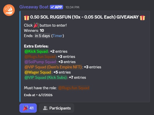 Demaux's tweet photo. 🎁 0.5 $SOL Giveaway (10x winners) 🎁

Join here 👉 https://t.co/lGabdEv5LD

💎 10$ Bonus: RT, Like &amp; Drop $SOL addy fast - 24h. https://t.co/mnFw8V2bLs