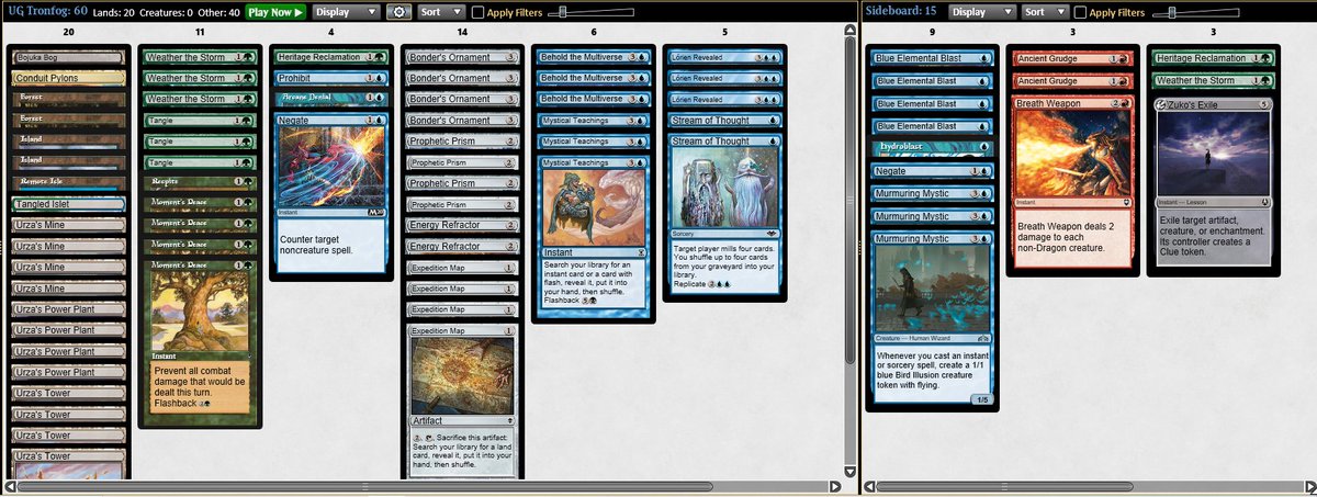 PauperLads's tweet photo. 🏆Pauper Trophy🏆 URG Turbotronfog

Después de hacer unos retoques a esta lista, logramos trophy con este híbrido entre la flicker Tron y la turbofog. Muy divertida de jugar! 

Los pairings acompañaron:

Altar Tron 💚💚
Mono White 💚💚
Boros 💚💚
Boros 💚💚
Black Sacrifice ❌💚💚 https://t.co/XPT2l8YjJc