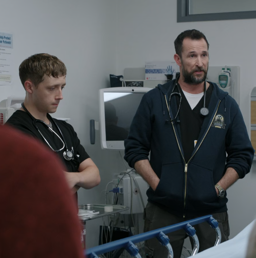 denniswh1taker's tweet photo. mini hucklerobby moment i noticed upon rewatch: robby mimicing dennis' position after mr. miltons death https://t.co/RSp46d9dXw