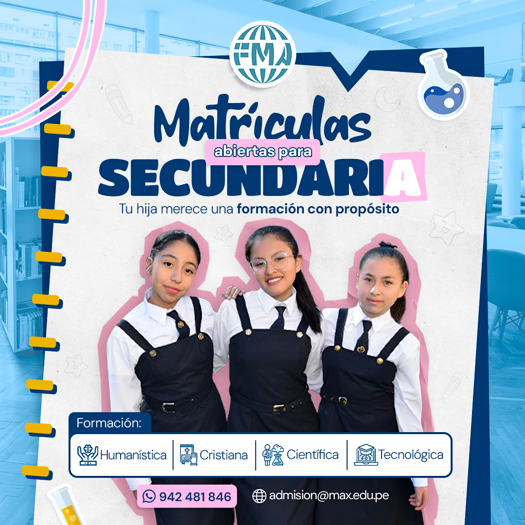 CepmaA's tweet photo. Formamos mujeres honradas para el futuro 💙✨
Una educación integral que acompaña su crecimiento académico, humano y espiritual para convertirse en una mujer de bien.
👧 Nivel Secundaria 🎓🌷

#ColegiosArequipa #SalesianasArequipa #VacantesDisponibles #MaríaAuxiliadora https://t.co/fd5VaOB8Ik
