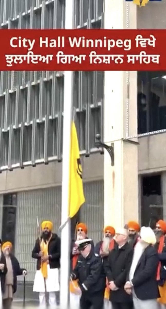 JackDan110's tweet photo. ‼️ WHY are the Edmonton Police saluting the Pride flag? 

And WHY are they raising the Khalistan flag ￼in Winnipeg? 

We are definitely in an alternate timeline. 
👀 https://t.co/PhRuttWaQI