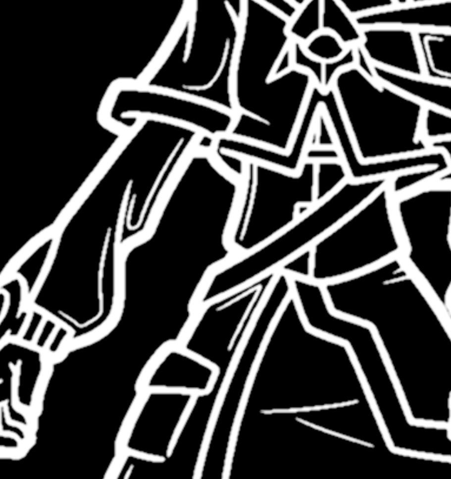 ①紙に絵を描いて取り込む
②影やはみ出しなどを減らしたり調整しつつ白黒に二値化する
③いつもコラ画像を作ってるアプリで色を乗せる
④デジタル絵できた!!!!
ムムムーッ? なにかがおかしい…