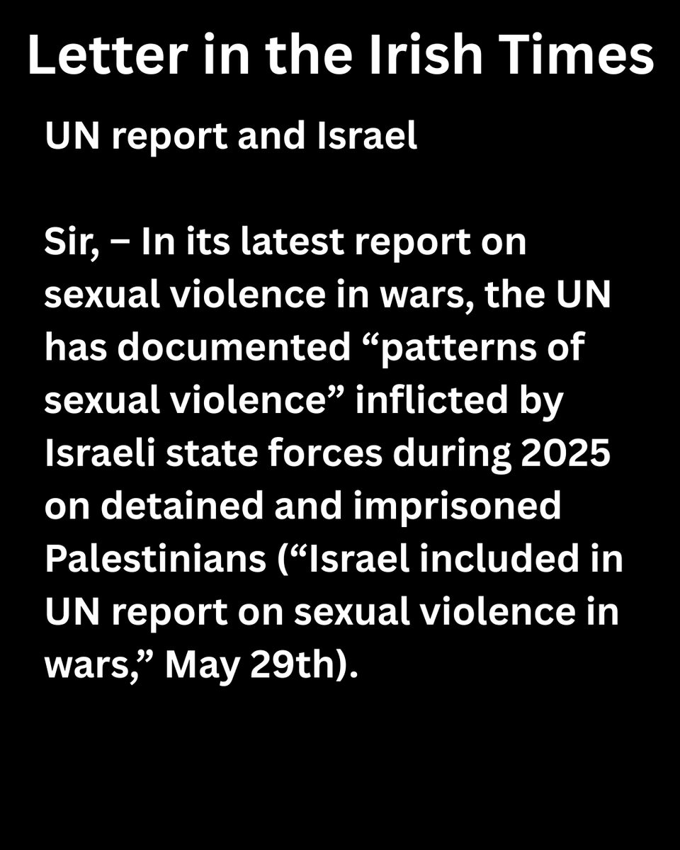 ipsc48's tweet photo. Strong letter in today's Irish Times, how many more reports of apartheid Israel's crimes against Palestinians are needed before they face consequences? #SanctionsNow https://t.co/fKqTY8vo3x