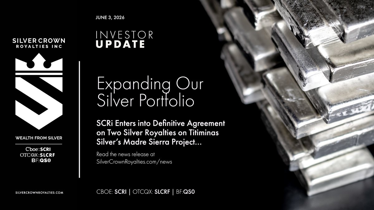 SilverCrownSCRI's tweet photo. Silver Crown Announces New Royalty Acquisitions...
https://t.co/3cceD9QKWc https://t.co/Fi2DvaAQmX