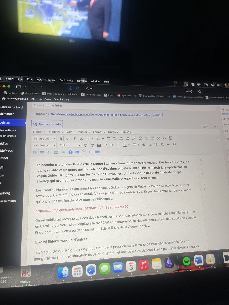 Le_Podcheck's tweet photo. Le compte-rendu du Game 1 de la Finale de la Coupe Stanley est plié à 5h25. 
9 000 signes dont vous devriez entendre parler demain matin avec un très beau match 1 de Finale… 

Bonne nuit à vous - et notamment à toi @TheIcebreakerFR - et bon réveil au matinaux! 😴 https://t.co/wvdcJEKrJw
