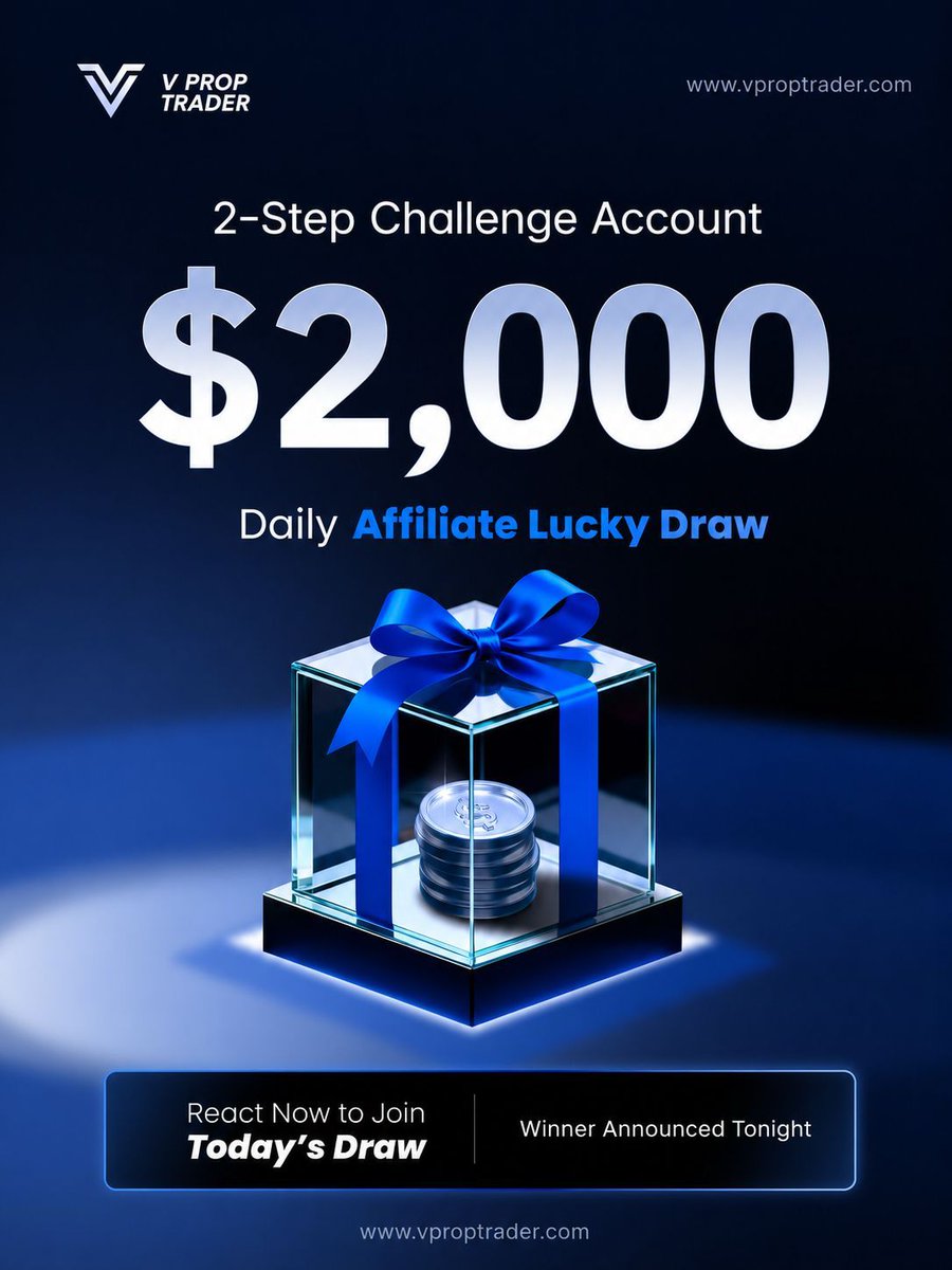 Vproptrader_Ki's tweet photo. Daily Affiliate Giveaway！！
Share your V Prop Trader affiliate link in 2 different places
🎁 Daily reward: 1 lucky affiliate will win a $2,000 2-Step Challenge Account.
#VpropTrader #Affiliateprogram #wefundyoutrade #TradingAffiliate https://t.co/tA1GcYOwVW
