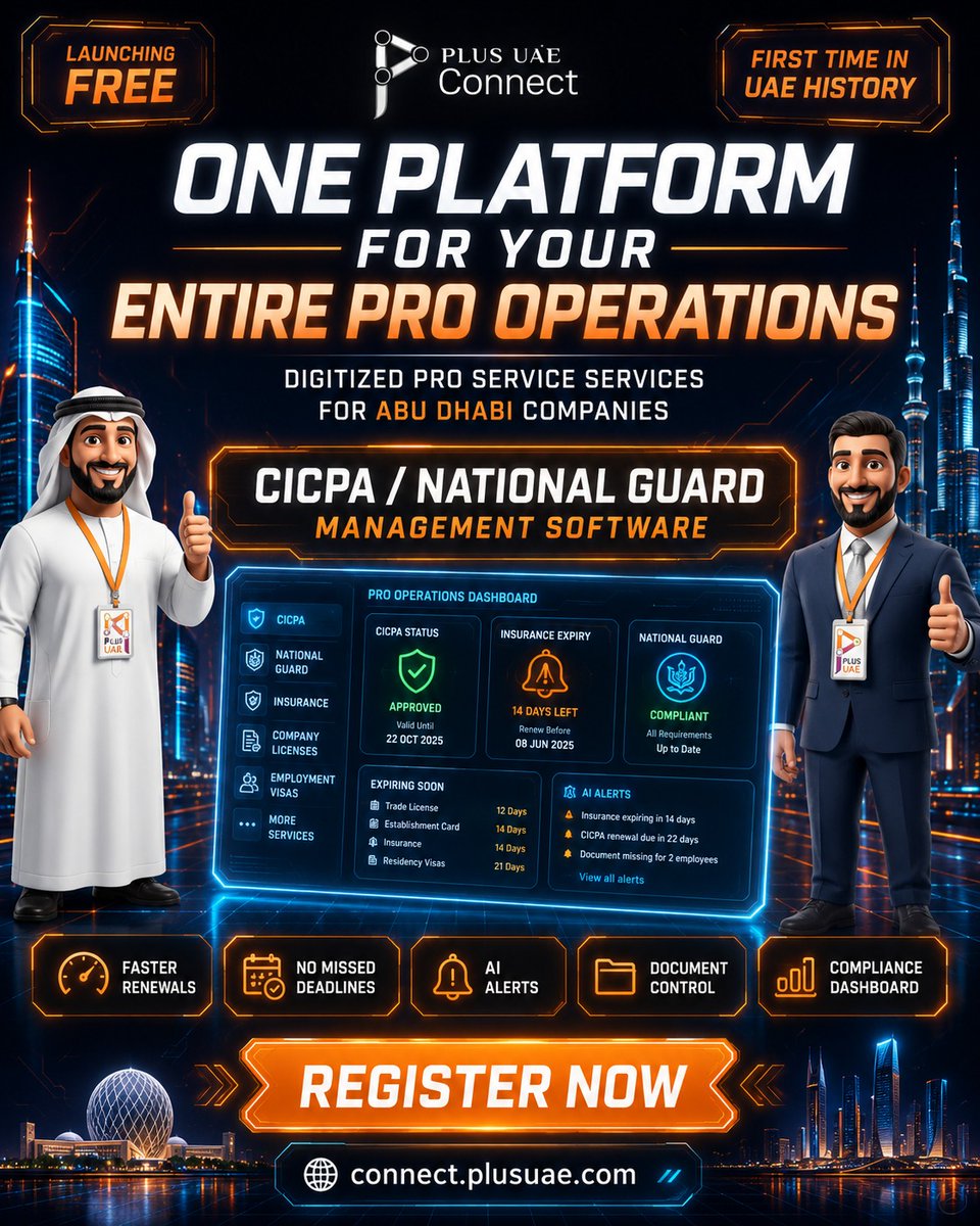plusuae's tweet photo. Free registration https://t.co/n0qmY6NFZb /
#plusuae #uae #corporate #documentation #workforce #business #pro #cicpa #missionvisa #adnoc https://t.co/uUjZyLaItv