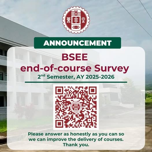uplbDEE's tweet photo. BSEE end-of-course Survey 2nd Sem, AY 2025-2026

The Department of Electrical Engineering aims to continuously improve its delivery of courses to ensure that student learning remains efficient and effective.

1/ https://t.co/6ky8OXTPM4