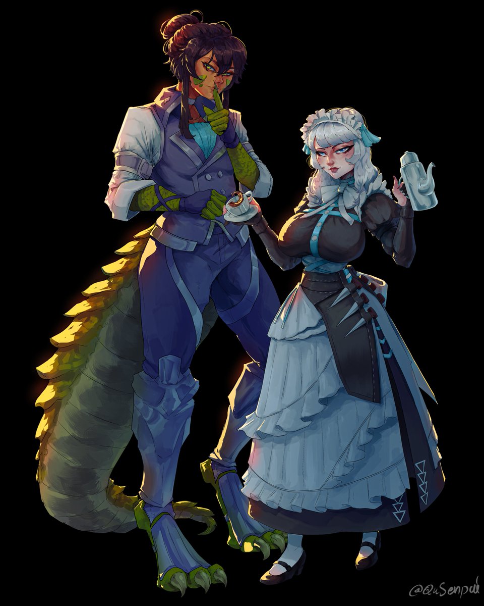 QuSenpai's tweet photo. "Olivia and Lapu of the Blue Bloom Estate." 

comm'd by :@Nynblackrend and @VoyVoiVoy https://t.co/C6HXAy9nIG
