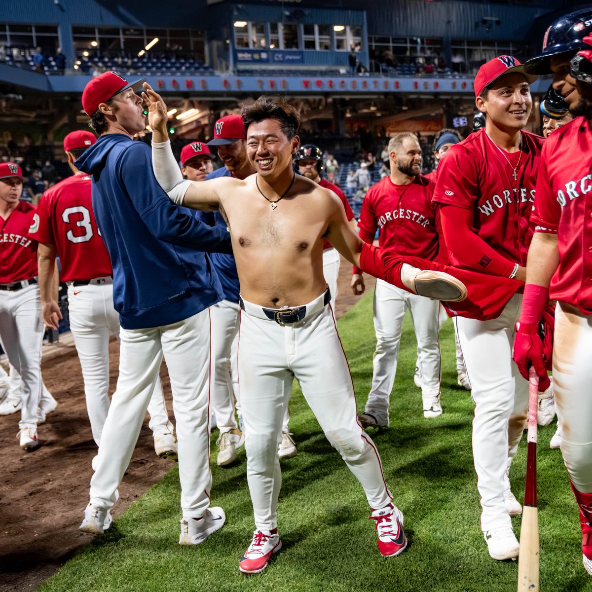 WooSox's tweet photo. TARPS OFF FOR THE WILD PITCH WALK OFF https://t.co/nEgyHuYUw4