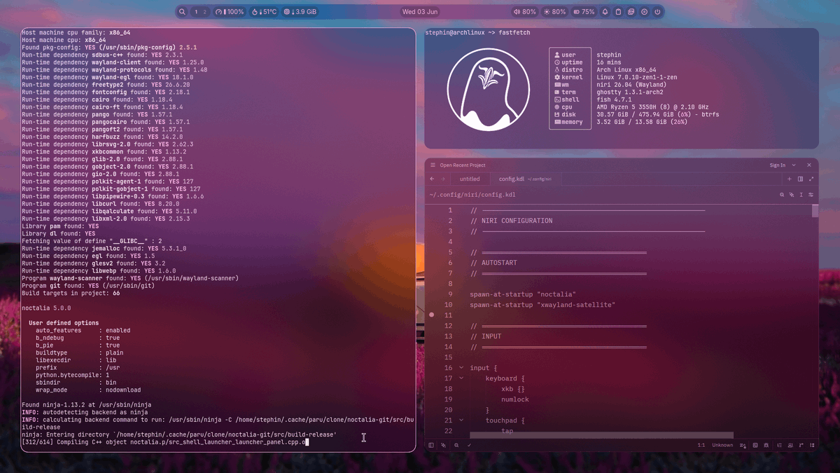 [niri] noctalia v5 is awesome. Link: https://t.co/tNjBonFh3c #unixporn ...