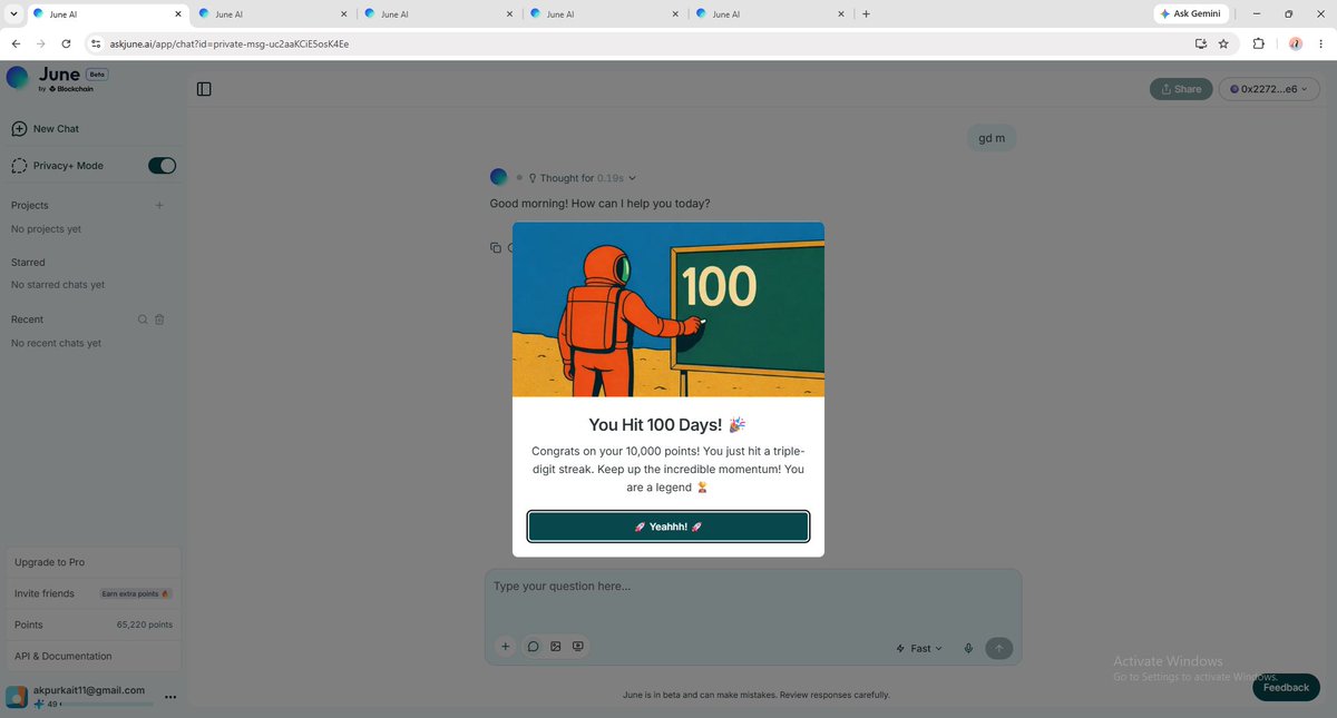 akgroupofindust's tweet photo. just completed 100 days @askjuneai https://t.co/dAaJE10kzJ