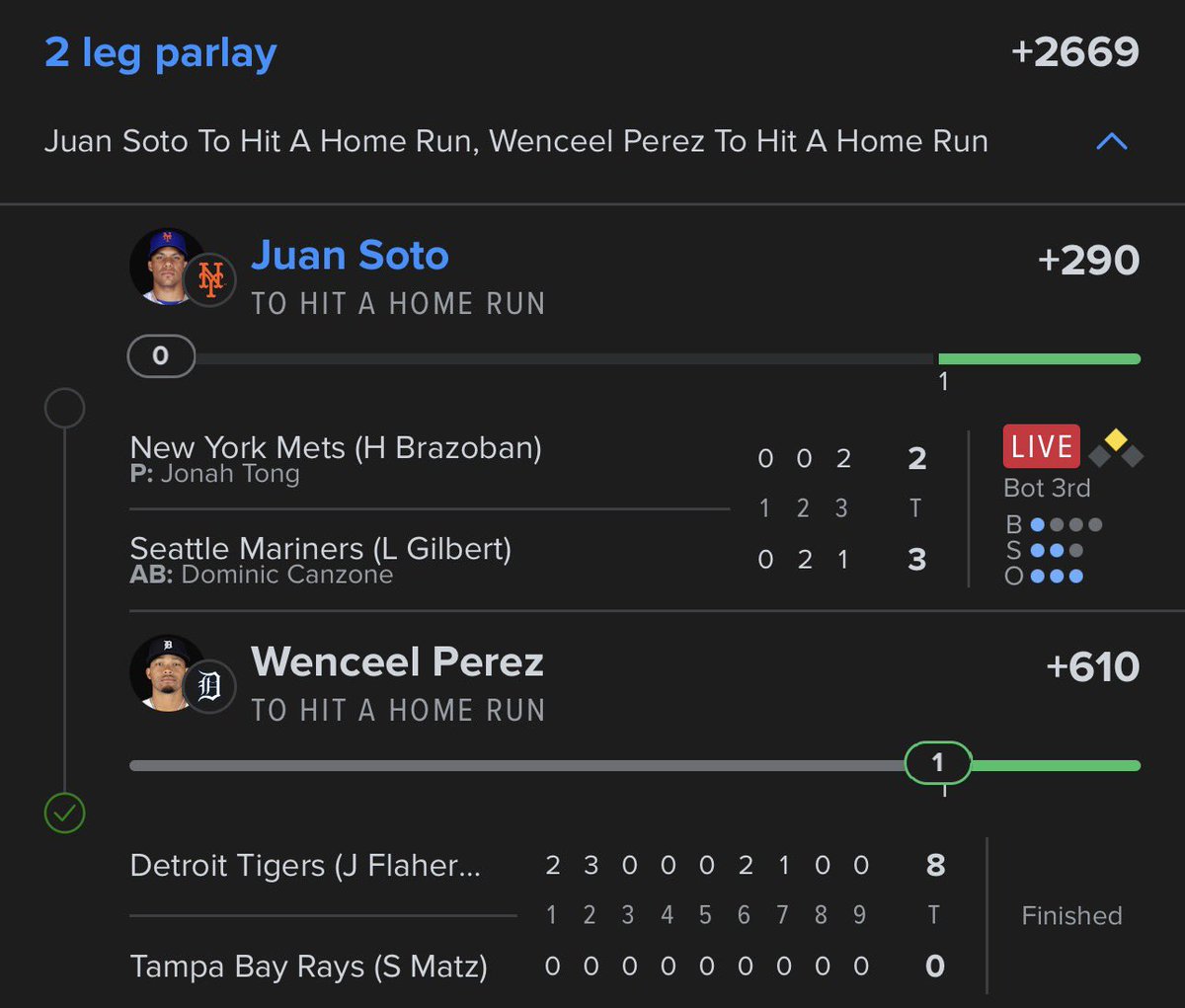 DaParlayMonster's tweet photo. BREAKFAST ON ME ๐ฅ WHEN SOTO & NOLAN GO DEEP๐ฅโพ๏ธ
Wenceel Bryce and B Lowe already did their Job๐ฃโ
Now weโre 2 swings away from starting the month with a bang Appreciate everyone riding this journey with me letโs cash these Bombs together ๐ฐ๐
#RookieBetts #SlimeLab #MLB https://t.co/LgjU8m6xHV