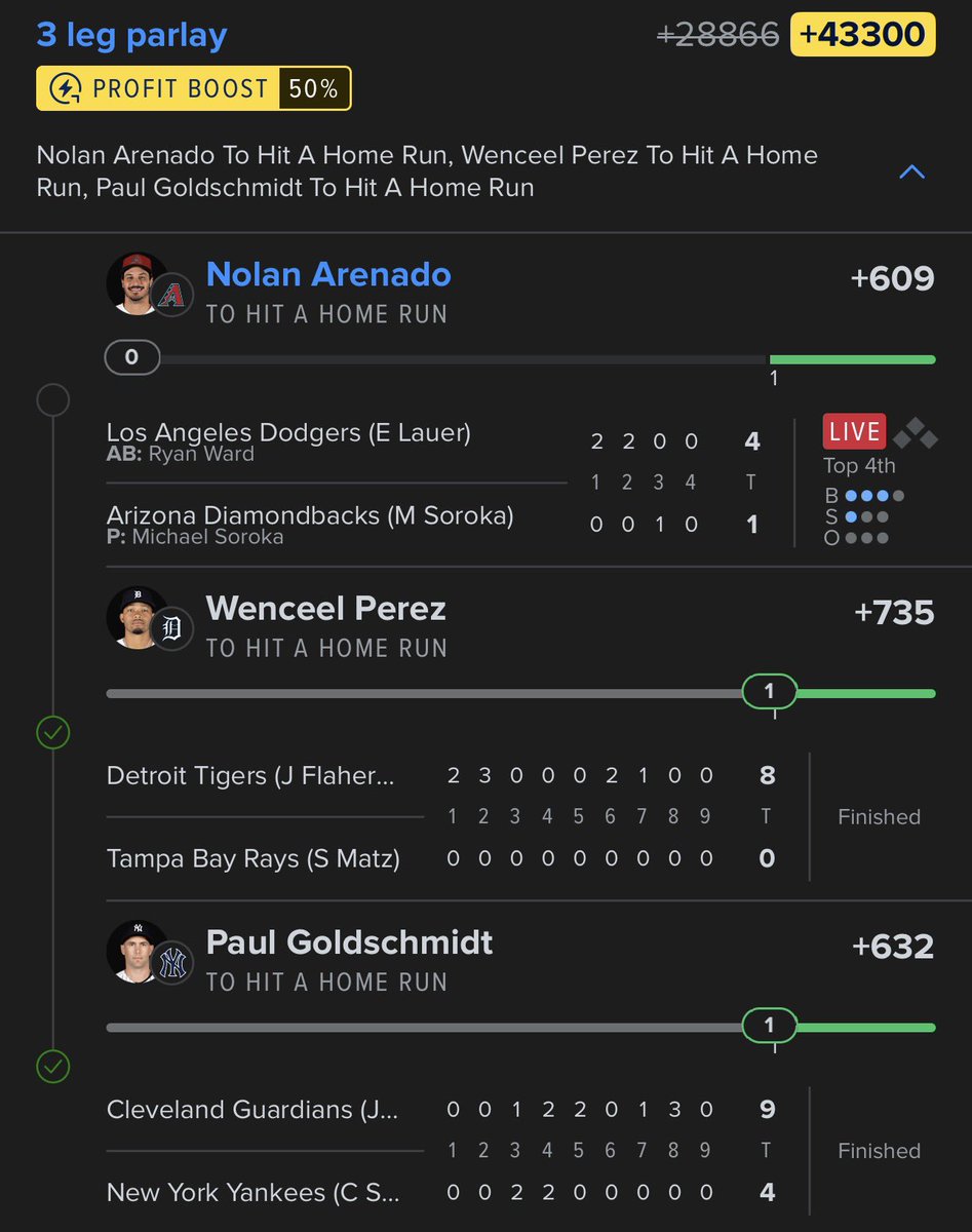 DaParlayMonster's tweet photo. BREAKFAST ON ME ๐ฅ WHEN SOTO & NOLAN GO DEEP๐ฅโพ๏ธ
Wenceel Bryce and B Lowe already did their Job๐ฃโ
Now weโre 2 swings away from starting the month with a bang Appreciate everyone riding this journey with me letโs cash these Bombs together ๐ฐ๐
#RookieBetts #SlimeLab #MLB https://t.co/LgjU8m6xHV