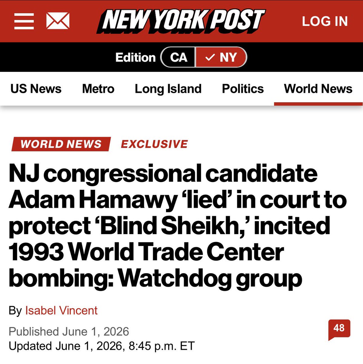 Jesse_Leg's tweet photo. How are congressional primaries going?

Democrats are nominating defenders of terrorism in New Jersey &amp; Nazi enthusiasts in Maine.

Just despicable stuff.

And for all the talk about AIPAC’s resources &amp; influence, it’s ASTOUNDING that they could not prevent this outcome in NJ-12. https://t.co/HAQJvbEvtb