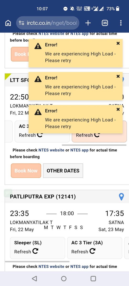 futureofIndian's tweet photo. Dear @RailMinIndia @IRCTCofficial,
Every Tatkal booking window results in IRCTC servers becoming inaccessible with continuous "High Load" errors on both app and website. Is the system facing cyber-attacks, bot activity, or inadequate server capacity?
Genuine passengers lose tickets despite being logged in on time. Immediate investigation and transparency are needed.
#IRCTC #TatkalBooking #IndianRailways #CyberSecurity