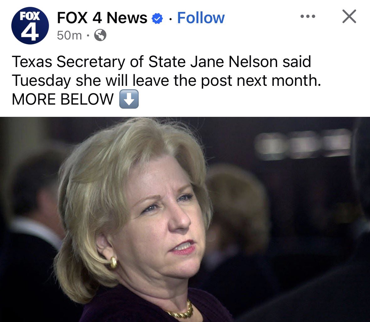 CollinDems's tweet photo. After wrecking havoc on voter rolls, former Republican State Senator, an Abbott appointee, is stepping away from the Secretary of State’s office, just as the mid-term election season gets under way. https://t.co/DK3zjUT7dt