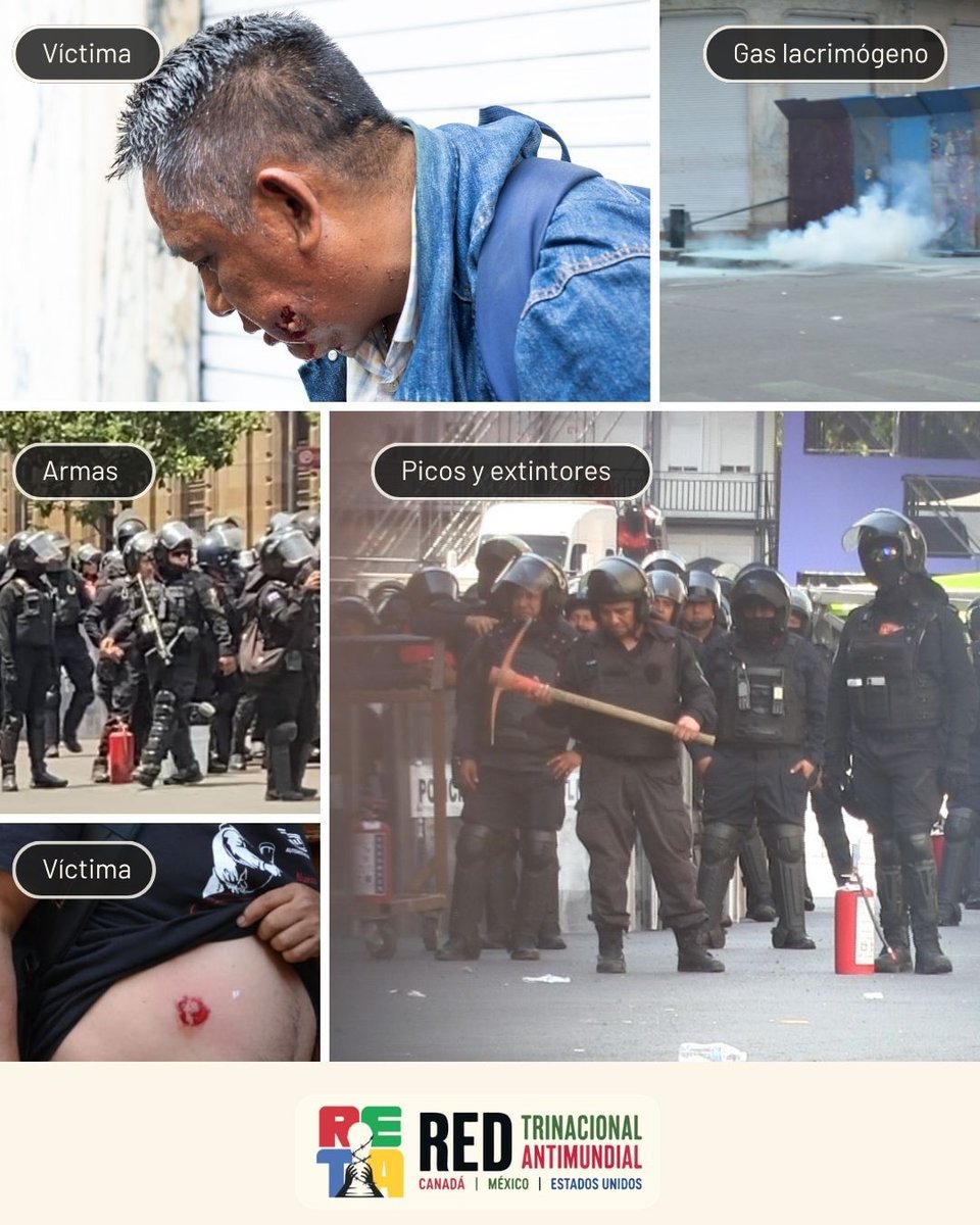 Dal_air's tweet photo. Lo que documentamos desde la Red @RetaAlMundial son violaciones a DH aunque el gobierno lo niegue. Hay artefactos ilegales variados que la policía utilizó contra profes y prensa en el inicio de la Huelga Nacional de la @CNTEmx el 1 junio 2026 a 10 días del #Mundial2026 #Represión https://t.co/EhyBk7Av65