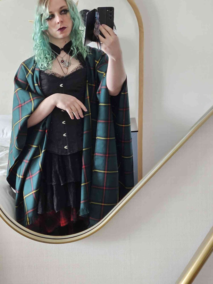 kalegoblin's tweet photo. i dont really like posting my visage on this site anymore, butt... I am wildly gorgeous, so I may as well share (the dress w/ the tartan cape were worn ComboBreaker day 1/World Goth Day, the fit with the hat was a week ago) https://t.co/1JMiIQkOYm