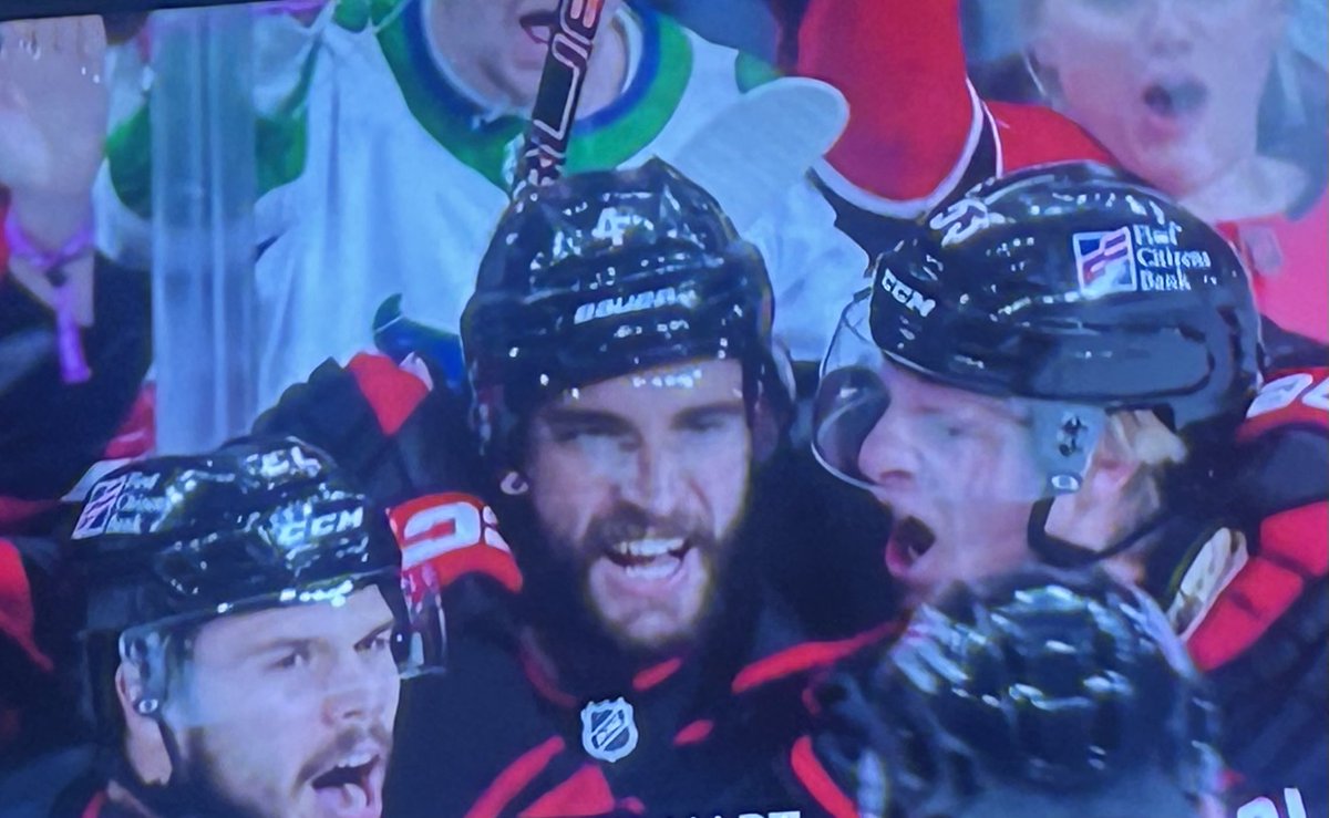 BroadStBull's tweet photo. Tomas Hertl’s goal with 3:24 left snapped a 4-4 tie and lifted Vegas past host Carolina, 5-4, in Game 1 of the Stanley Cup Final. Vegas’ Carter Hart made a great stop just before Hertl’s goal. Shayne Gostisbehere (pictured) had tied the game at 4 about five minutes earlier. https://t.co/TpESTfFcuU