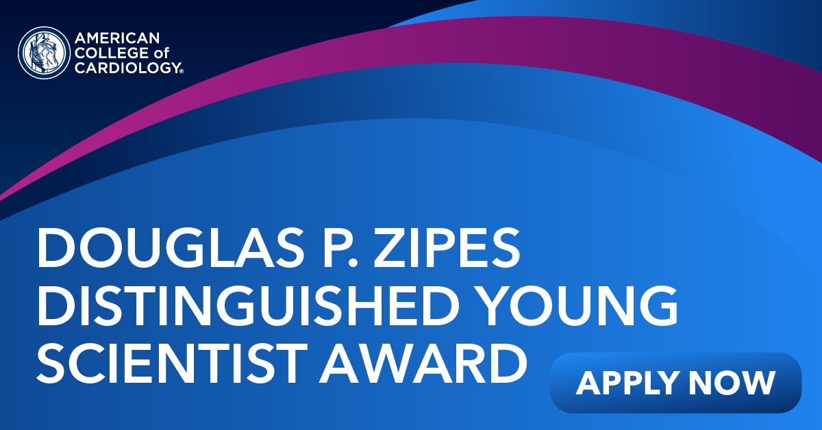 ACCinTouch's tweet photo. Ask your mentor or training director to submit a nomination on your behalf for the Douglas P. Zipes Distinguished Young Scientist Award.

Don't miss this opportunity to be recognized for your CV research!

⏰ Deadline: June 4. ➡️ https://t.co/KxaAO9cCQk

#ACCEarlyCareer #ACCFIT https://t.co/TjQcYdd974