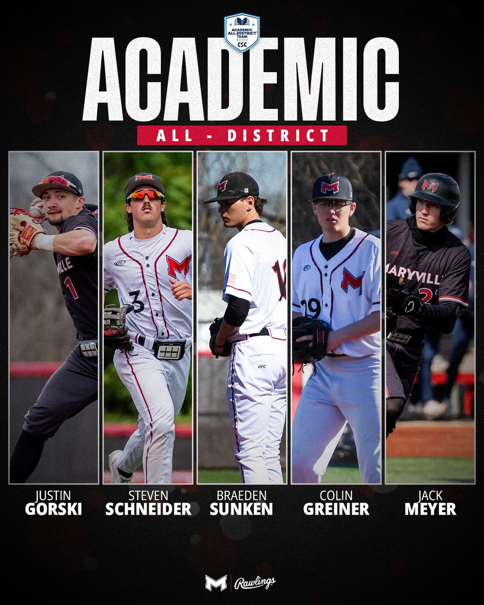 MaryvilleSaints's tweet photo. ⚾️ | Sharp on the field and in the classroom! 📚

@BaseballMU tallies five members of the CSC Academic All-District teams!

#BigRedM | #CreateYourLegacy

🔗 https://t.co/spNzY4GiCc https://t.co/SqZcRQWa94