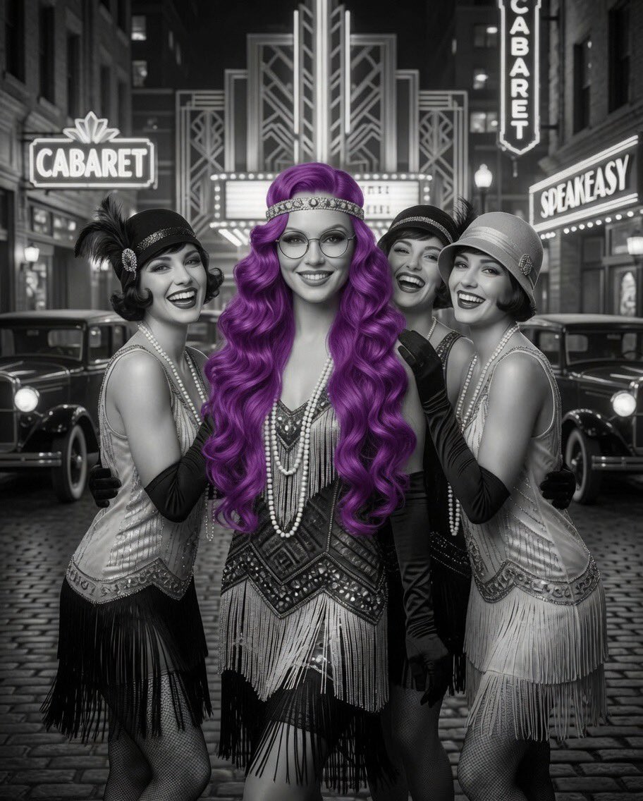 MagicShell42069's tweet photo. 1920s Tuesday night-out 💜🔥💥 https://t.co/fCuW7D4Xtv