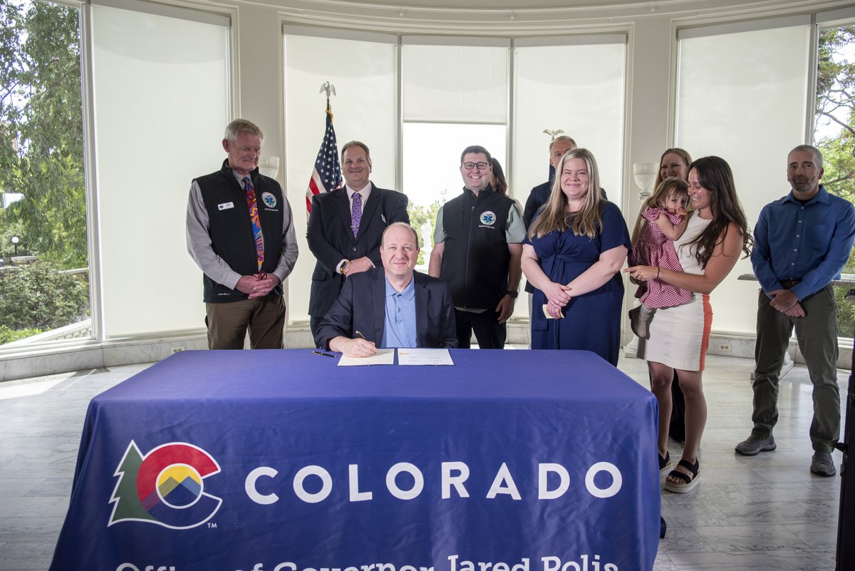 GovofCO's tweet photo. Today, Colorado is taking action to make healthcare more affordable and accessible. I signed HB26-1069, HB26-1262, and SB26-178 – all of which will help increase access and reduce costs for Coloradans. 

SB26-178 strengthens Colorado’s health insurance affordability, including reinsurance and premium support, to help keep coverage more stable and save people money. While HB26-1069 and HB26-1262 support our emergency responders and protect access to the medications and medical devices that Coloradans rely on. 

Together, these laws mean better care, more choices, and lower costs for Coloradans.