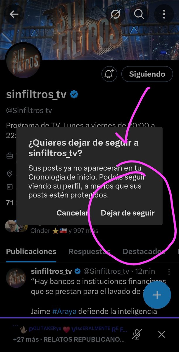 Politakeryx's tweet photo. Los invito a dejar de seguir este programa que contrata a un animador de extrema izquierda 
#SinFiltros https://t.co/QIFkr0qrtM