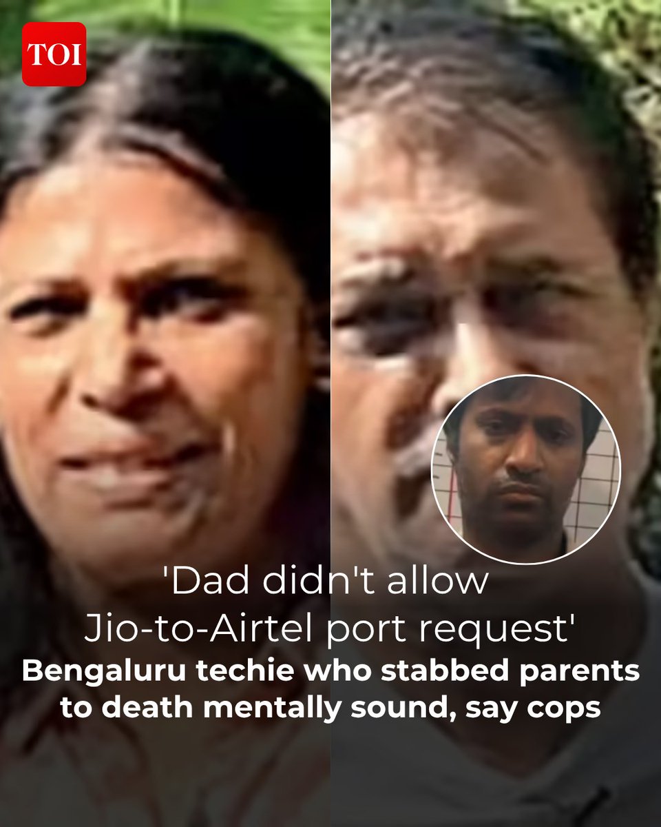 timesofindia's tweet photo. A software engineer, is accused of fatally stabbing his parents in #Bengaluru. While initial reports suggested #schizophrenia, doctors at Nimhans found him fit, citing financial disputes and a disagreement over a mobile number switch as the motive.

More details 🔗 https://t.co/J8MPGumZPi