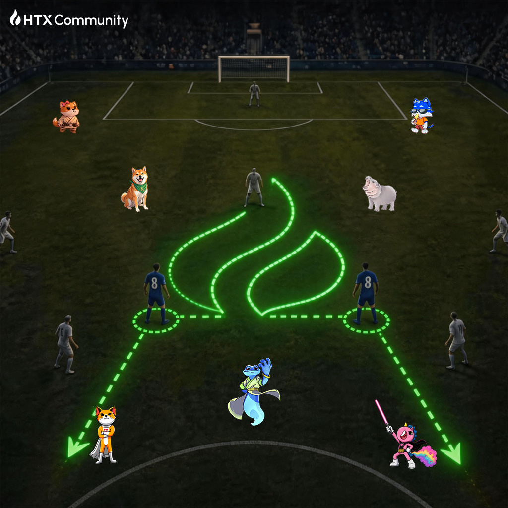 HTXCommunity's tweet photo. GM! ☕️ Charting the winning play just in time for the #WorldCup. ⚽️🔥

The #HTX crew is in full formation. Are you ready to score some wins today? 🚀💚 https://t.co/MgygA3DFz2