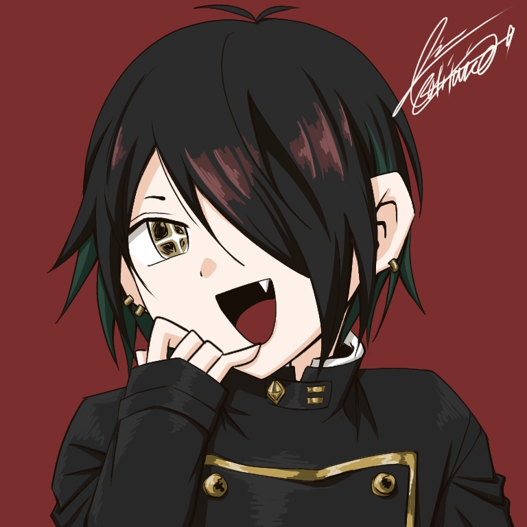 RION_0716's tweet photo. これはただノエルくんが描きたかっただけですよ
補色っぽい色使ってみたかっただけで、特に意味はないですよ
インナーカラーが緑なのも背景の反対色使っただけだからですよ
服がぶかぶかなのも意味なんてないですよ

あなたは何を考えてるんですか？🫵🫵🫵 https://t.co/78VFOOUnsn