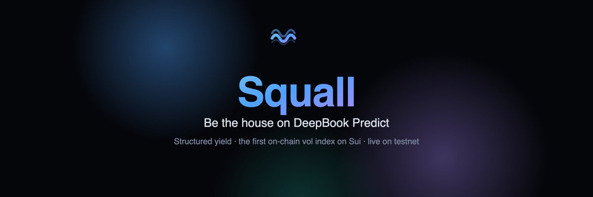 squall_sui's tweet photo. Building something @SuiNetwork  doesn't have yet 🌀

Squall -> the first on-chain volatility index on Sui + structured vaults built on it (@DeepBookonSui  Predict).

Already live on testnet. Polished UI + full demo dropping soon. 
Building in public 👇 

#SuiOverflow https://t.co/0LQjXsnGqI