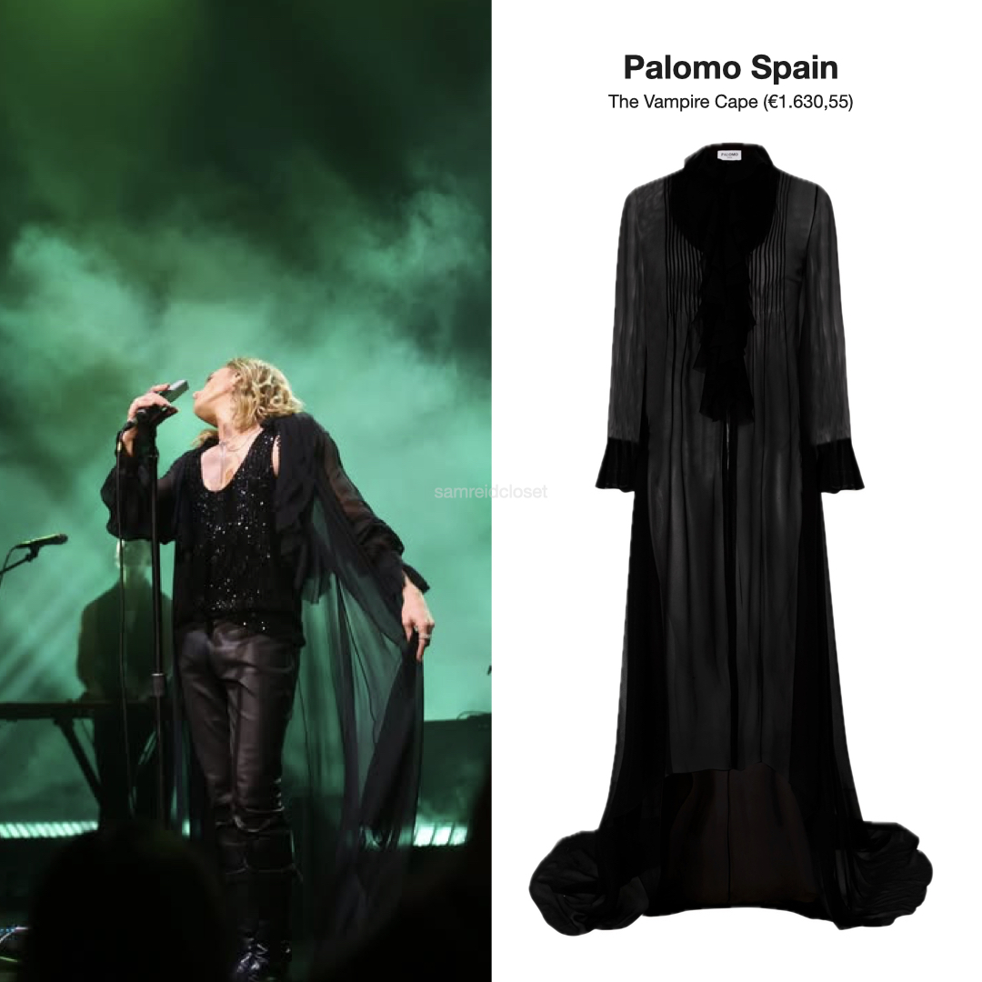 samreidcloset's tweet photo. Lestat performing tonight at the Beacon Theater in NYC for the premiere of #TheVampireLestat.  

Wearing a Vampire Cape from The Vampire Lestat x Palomo collection. https://t.co/BoiCToZ8Px