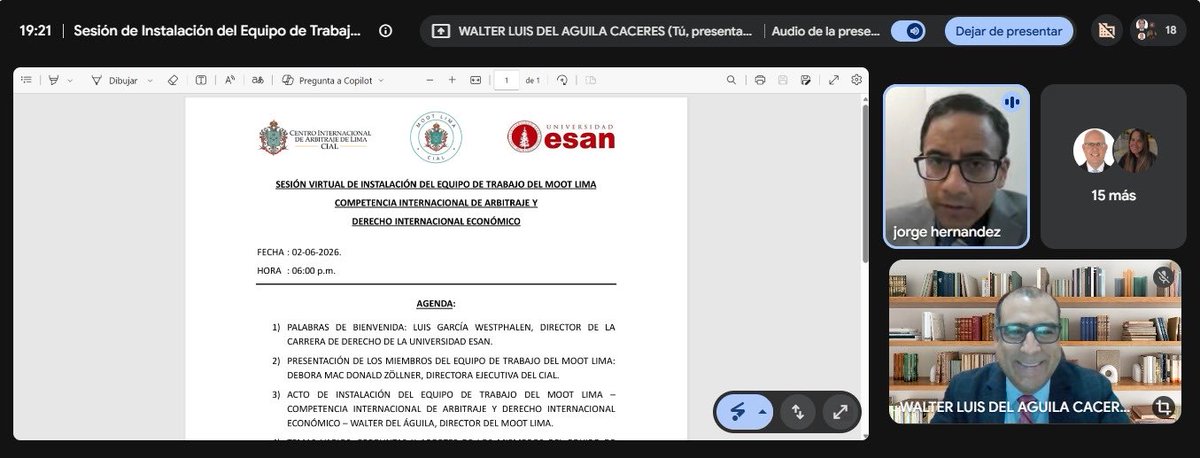 CIAL_Law's tweet photo. 📢Hoy se instaló oficialmente el equipo de trabajo del MOOT LIMA – Competencia Internacional de Arbitraje y Derecho Internacional Económico.
👏Damos la bienvenida a sus integrantes y celebramos su compromiso con la excelencia académica y el desarrollo del arbitraje internacional. https://t.co/4ZOFbQPVa8