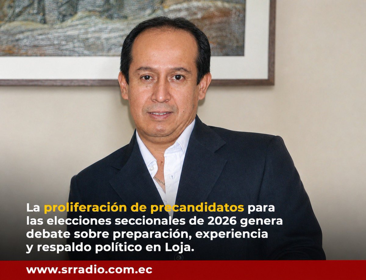 srradioEc's tweet photo. Baratillo de ofertas de precandidatos para las seccionales 2026

La proliferación de precandidatos para las elecciones seccionales de 2026 genera debate sobre preparación, experiencia y respaldo político en Loja. Más detalles en el siguiente link https://t.co/adhekOECxl
.
. https://t.co/0wbirL0DKA