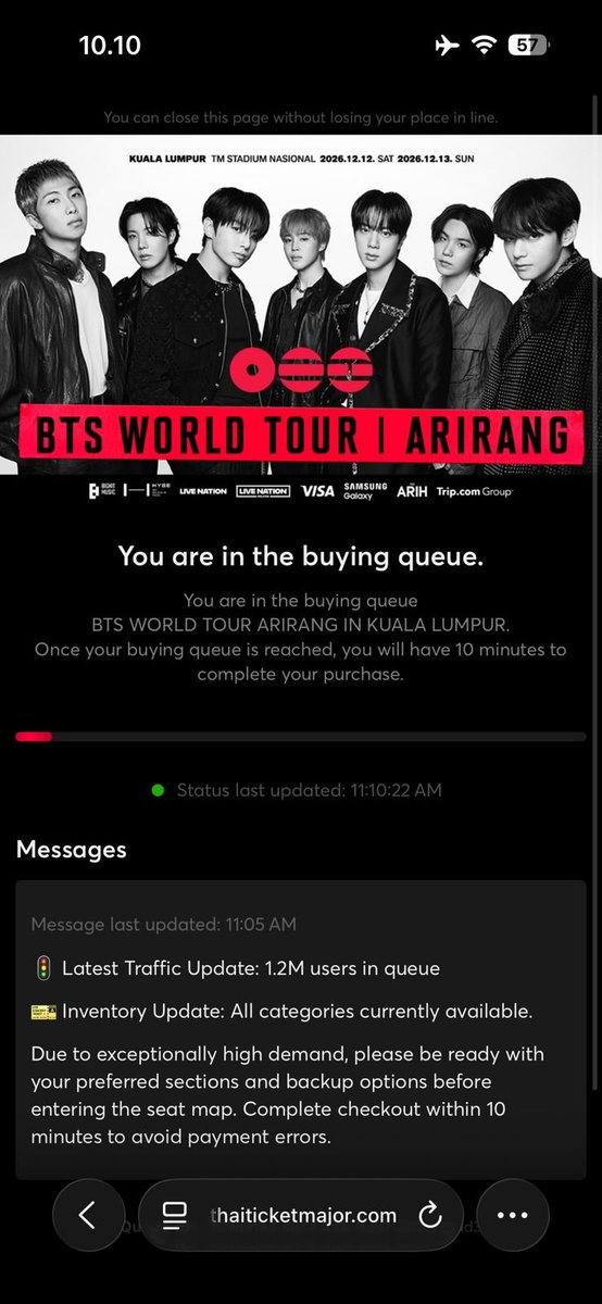 helpyourneeds's tweet photo. 1.2M USERS IN QUEUE😱😩
Ada gila2nya nih war BTS KL gimana ntar Jakarta😭 https://t.co/HcL6bYBByZ