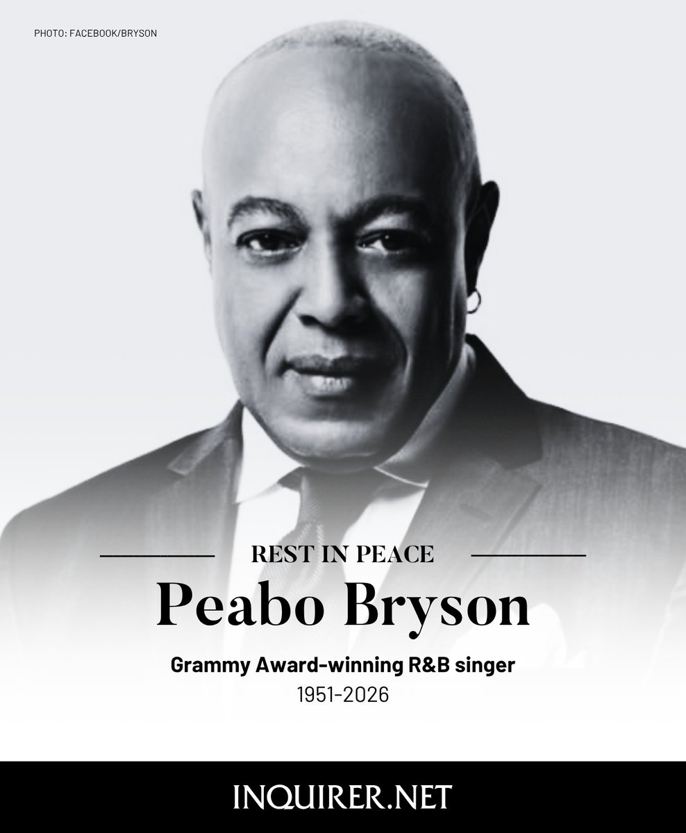 inquirerdotnet's tweet photo. Peabo Bryson, the two-time Grammy Award-winning R&amp;B singer best known as the voice behind the Oscar-winning Disney film duets “Beauty and the Beast” with Celine Dion and “A Whole New World” with Regina Belle from “Aladin,” has died. He was 75.

READ MORE: https://t.co/IslQJvs25m https://t.co/VfnoBN3uW0