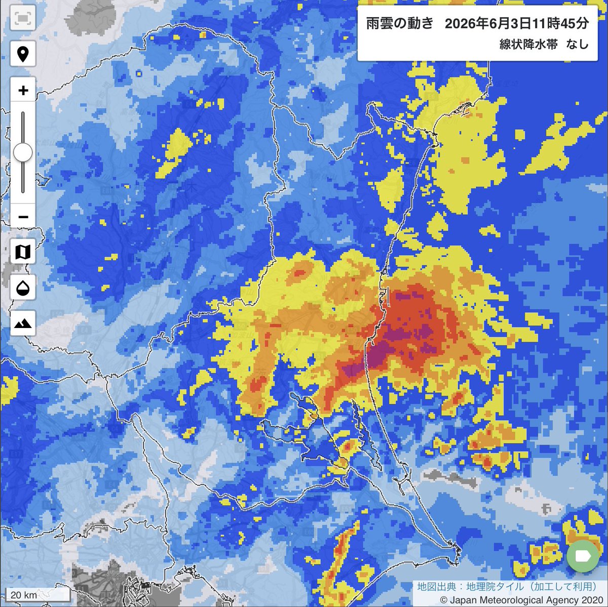 colti's tweet photo. 台風、茨城で一番強い雨雲は海へ抜けた模様
今後は収まるかな https://t.co/e5D1WLTMIK