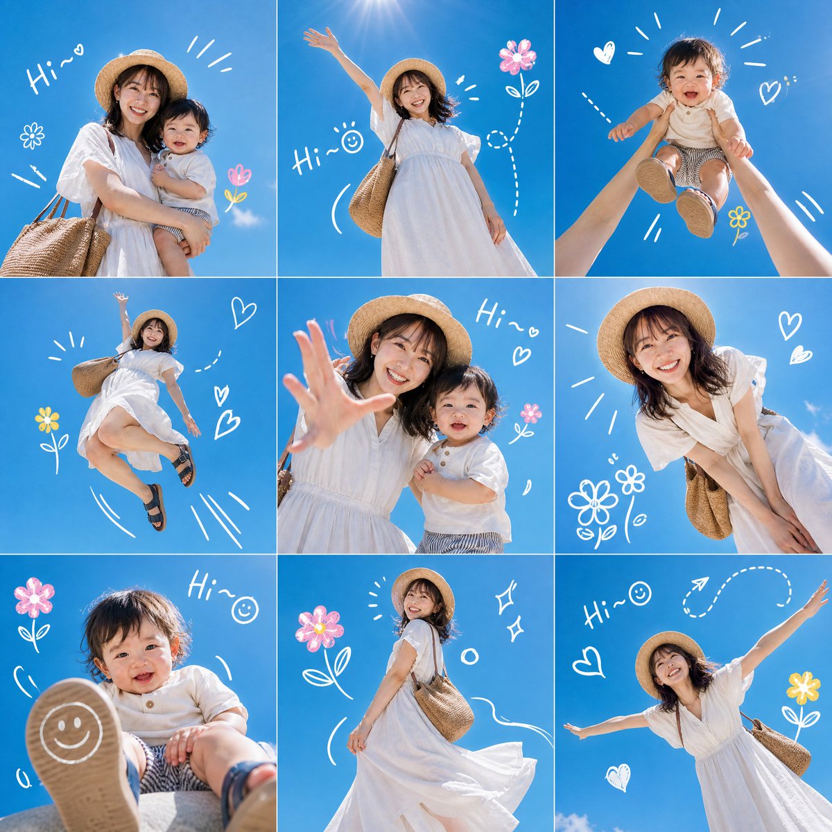 Summer Mother and Baby Sky Collage