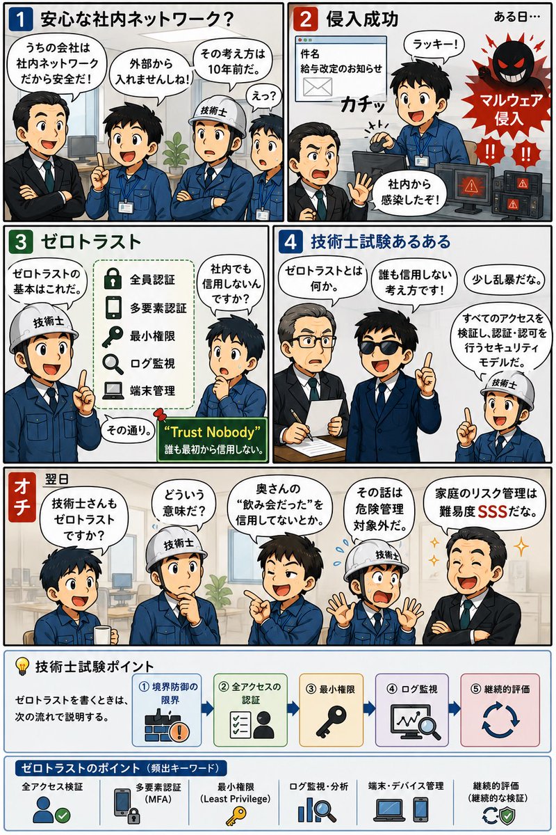 prohei321's tweet photo. ゼロトラストてなんなん？
#技術士　#キーワード　#情報工学　#ITセキュリティー https://t.co/zRMhlEJe7O