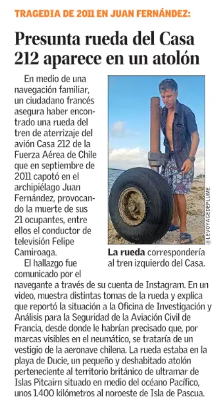 undergard's tweet photo. encontraron una rueda del accidente de juan fernández :o todo indicaría que es del casa 212 https://t.co/S7g9OAiCLm