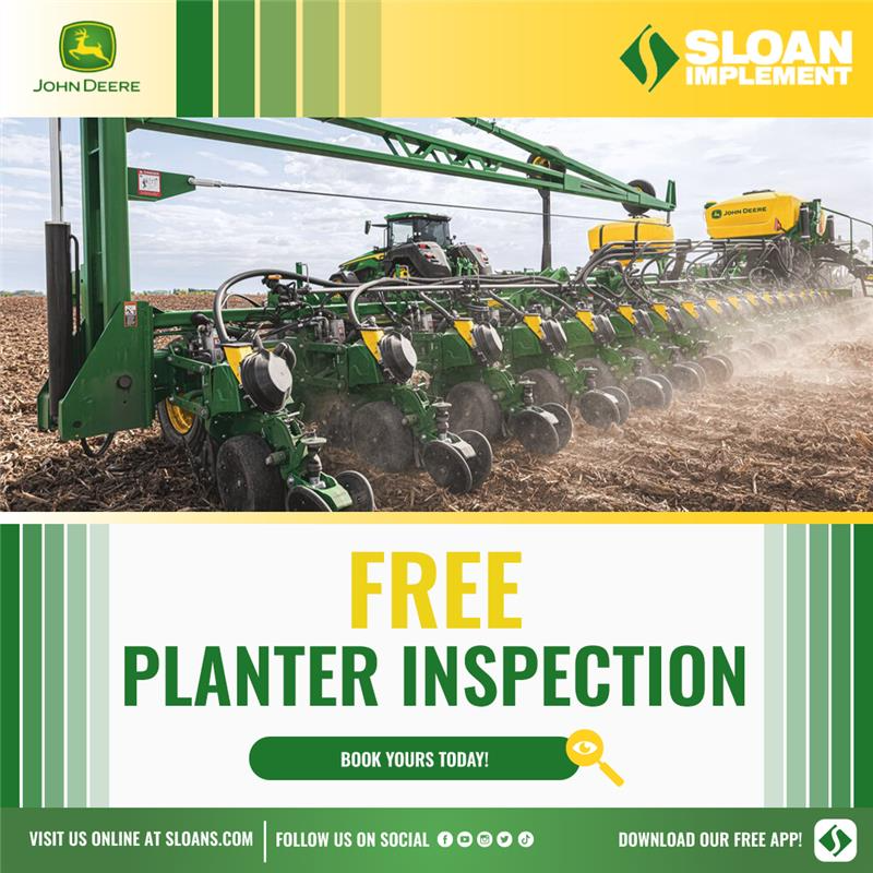 sloanimplement's tweet photo. Bring in the tractor with the planter, and Sloan Implement will inspect the planter for free. A $600 value to help catch issues before next spring.
Book your planter inspection today.
#SloanImplement #PlanterInspection #FarmService https://t.co/AZgO7HPezG