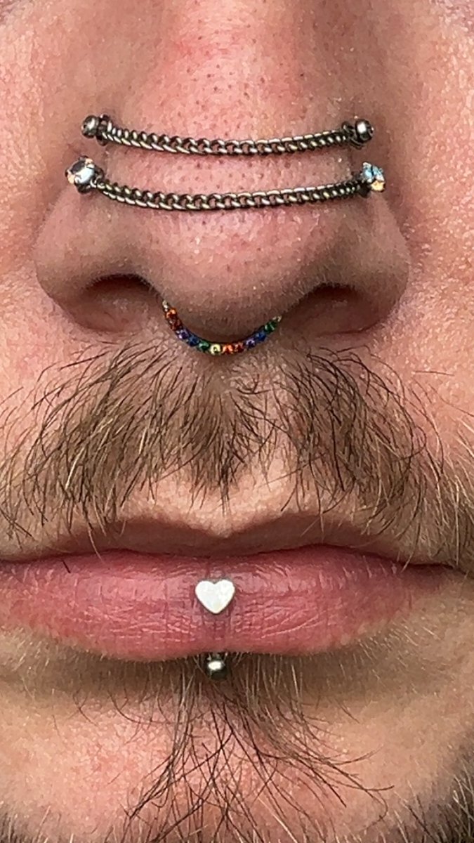 Kyoki113's tweet photo. #piercings #rainbow #lgbt #pridemonth #rainbowpiercings https://t.co/0xA0PGX4Gb